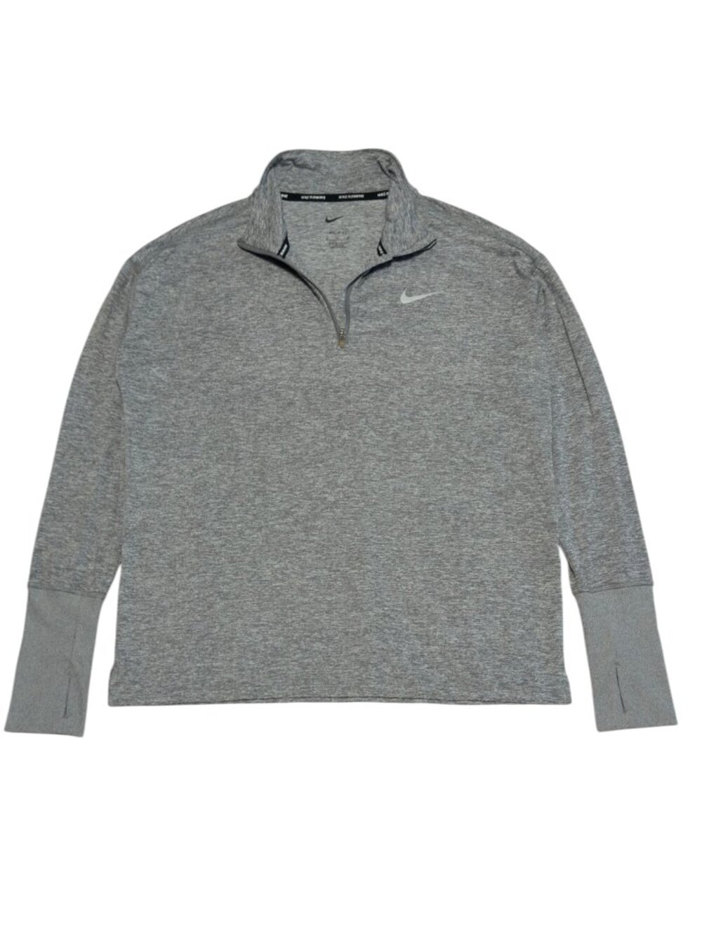 Nike Running Dri-FIT 1/4 Zip Pullover Heather Gray Size M